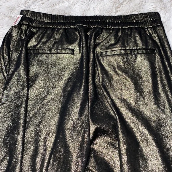 Joie metallic gold dressy wide leg pants. Holiday Parties NWT Size 4